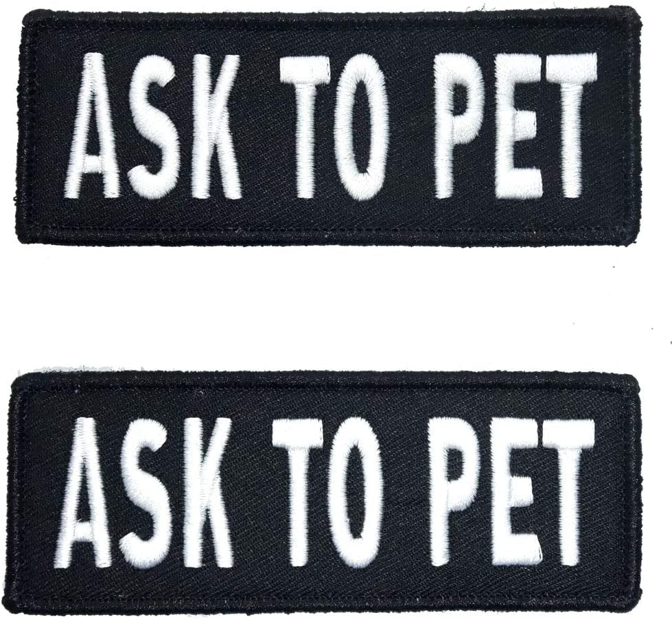 Service Dog Patches for Harness | Patches for Dog Harness or Vest | Do Not Pet Patch, Dog in Training, Service Dog, Emotional Support | Removable Hook and Loop Embroidered Patches