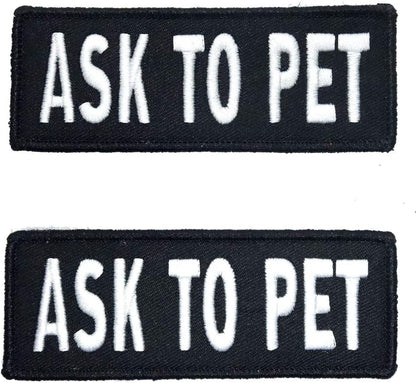 Service Dog Patches for Harness | Patches for Dog Harness or Vest | Do Not Pet Patch, Dog in Training, Service Dog, Emotional Support | Removable Hook and Loop Embroidered Patches