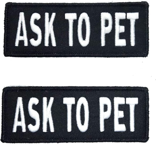 Service Dog Patches for Harness | Patches for Dog Harness or Vest | Do Not Pet Patch, Dog in Training, Service Dog, Emotional Support | Removable Hook and Loop Embroidered Patches